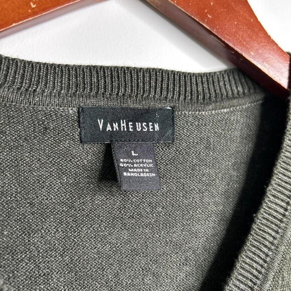 Dark green Y2K vintage sweater vest size large by Van Heusen - Picture 4 of 4